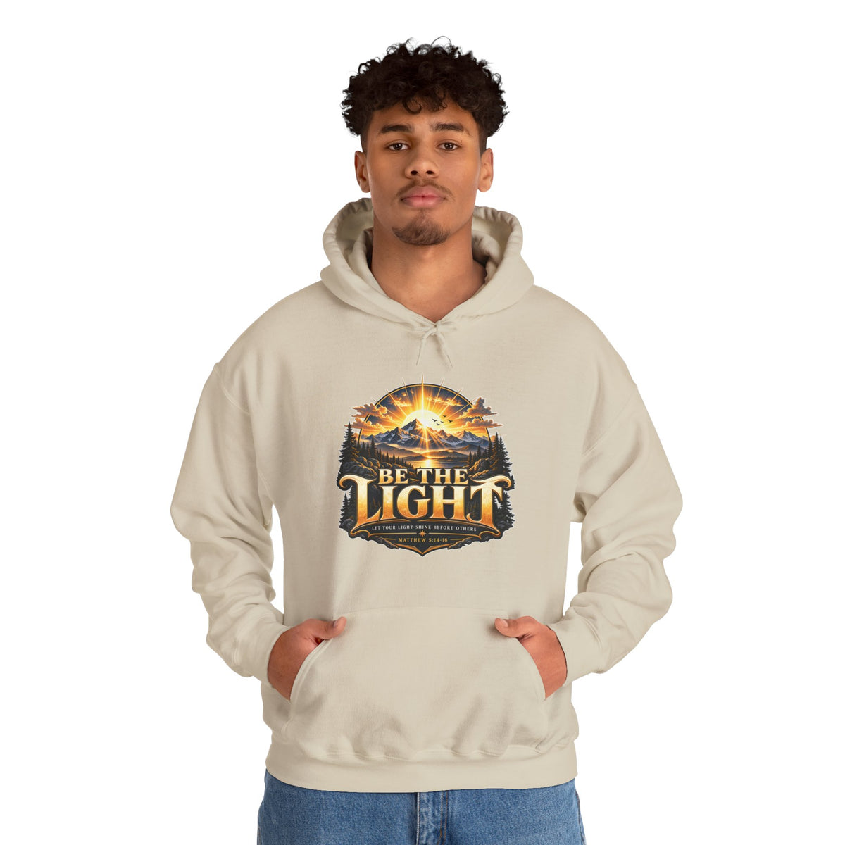 Be the Light – Matthew 5:14-16 Christian Mountain Design Christian Hoodie
