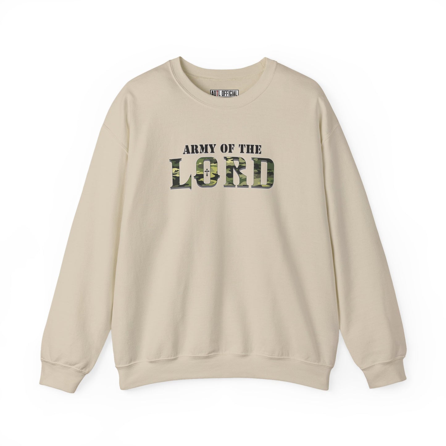 Green Camo Army of the Lord Unisex Heavy Blend™ Crewneck Sweatshirt