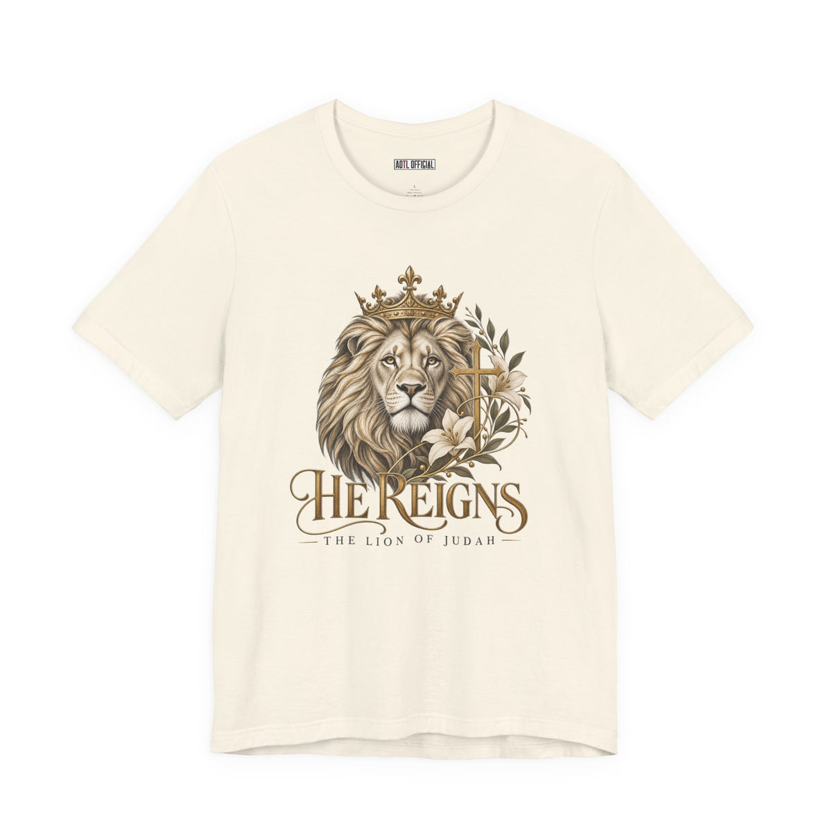 Lion of Judah — He Reigns Christian T-shirt