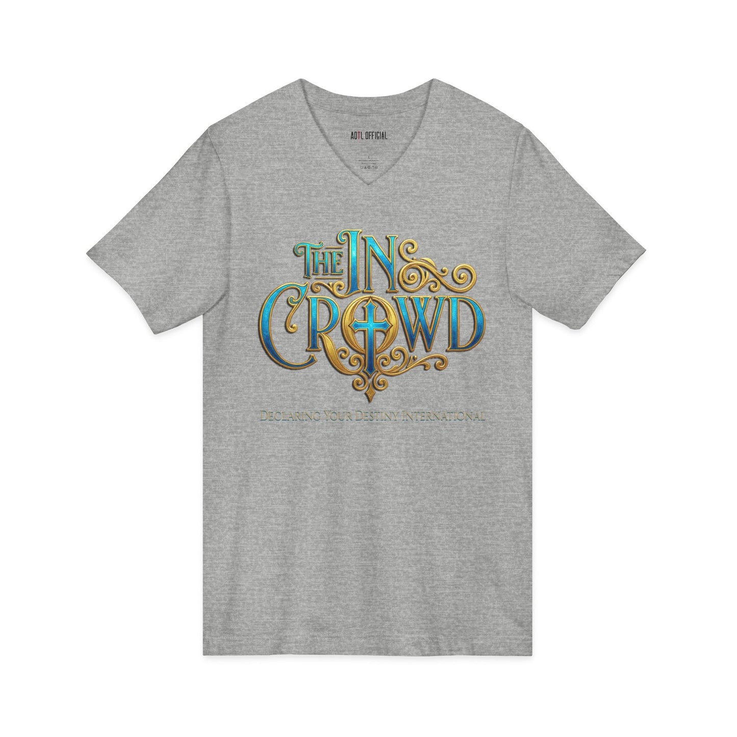 Ornate Blue and Gold The In Crowd DYD  V-Neck Tee