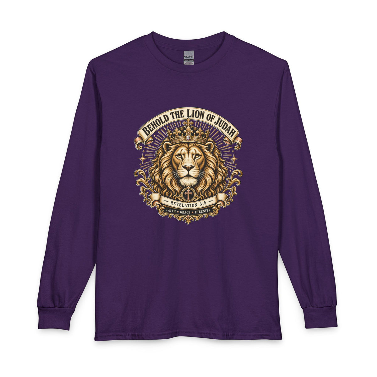 Behold the Lion of Judah — Revelation 5:5 Christian Long Sleeve Shirt