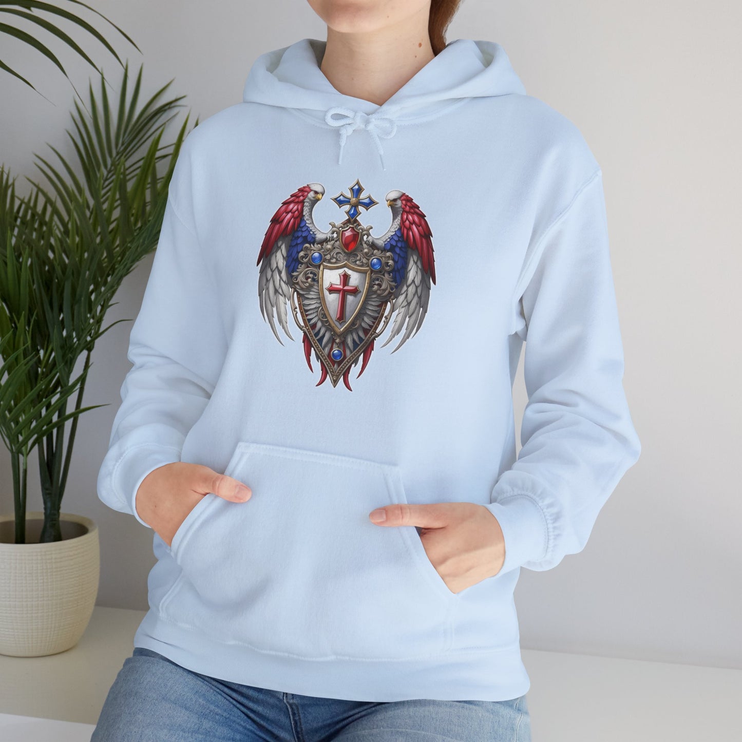 Winged Guardians of Faith Unisex Heavy Blend™ Hooded Sweatshirt