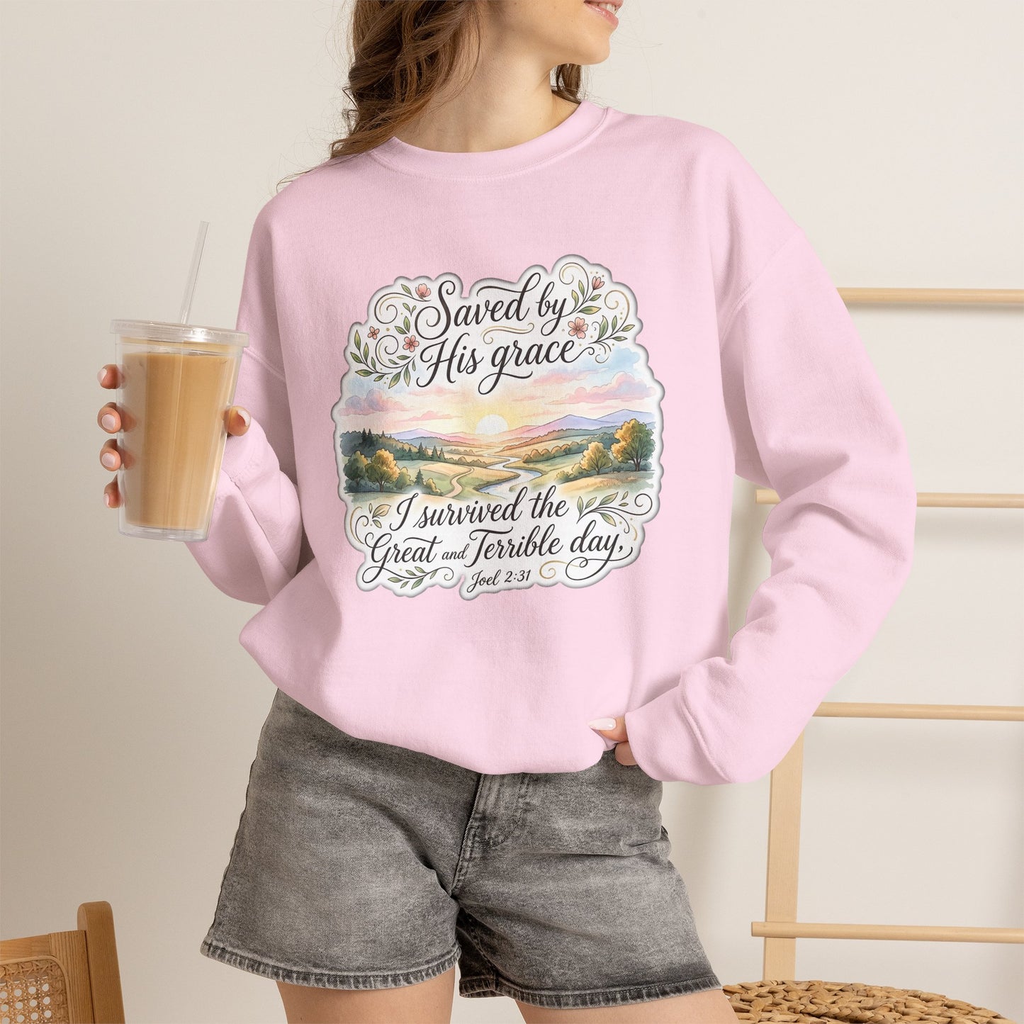 Grace Beyond the Horizon – I Survived the Great and Terrible Day (Joel 2:31) Christian Sweatshirt