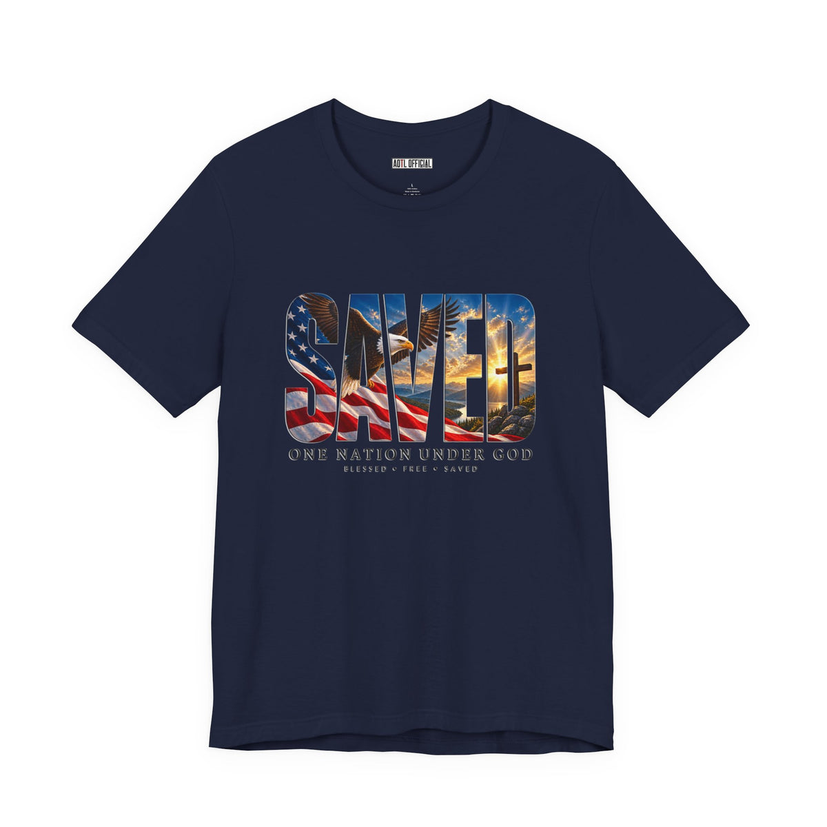 Saved-One Nation Under God Christian T-shirt