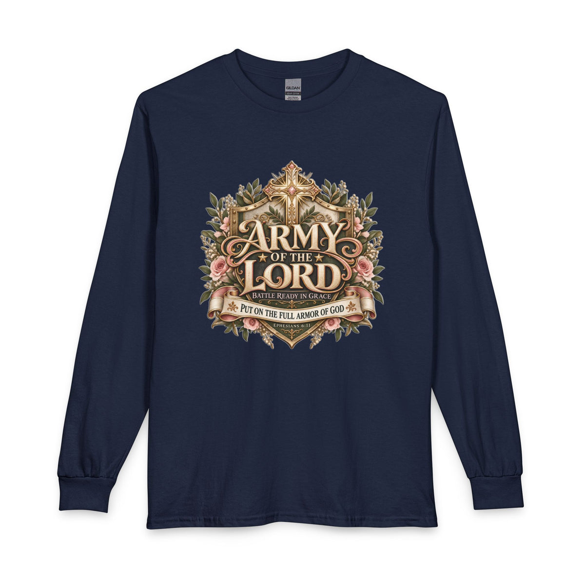 Army of the Lord — Battle Ready in Grace Christian Long Sleeve Shirt