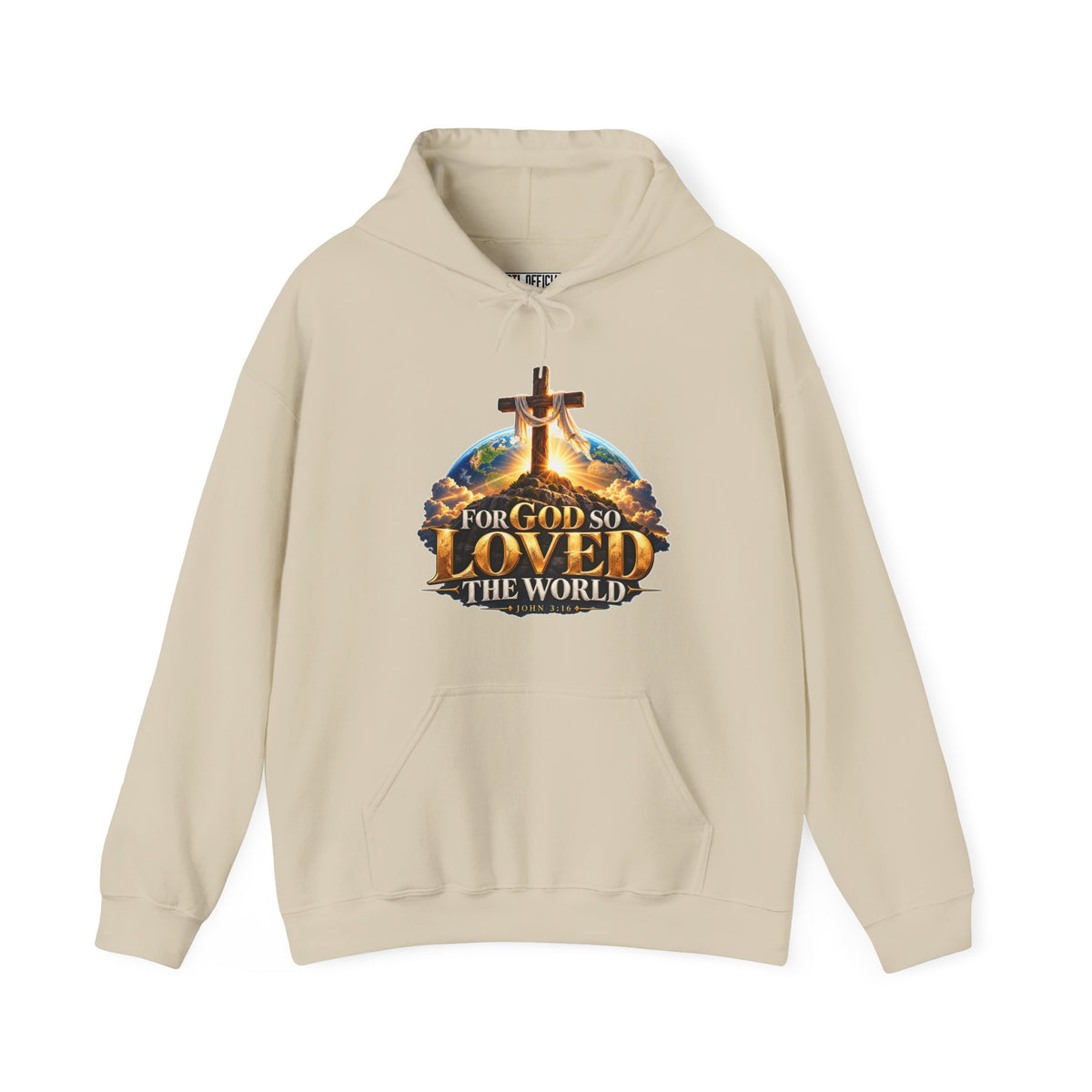 For God So Loved the World – John 3:16 Cross Design Christian Hoodie