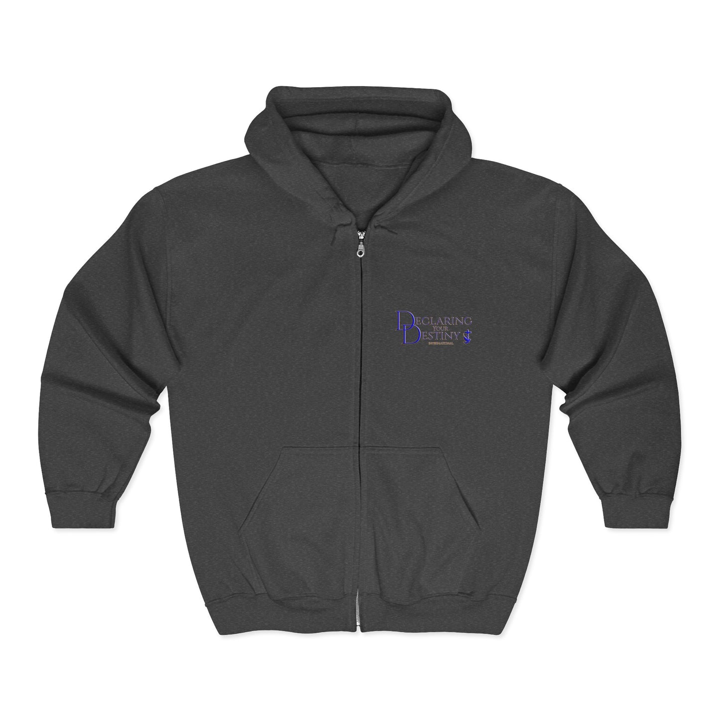 DYD  2 Sided Full-Zip Sweatshirt featuring the Blue and Gold DYD logo front, In Crowd logo on back