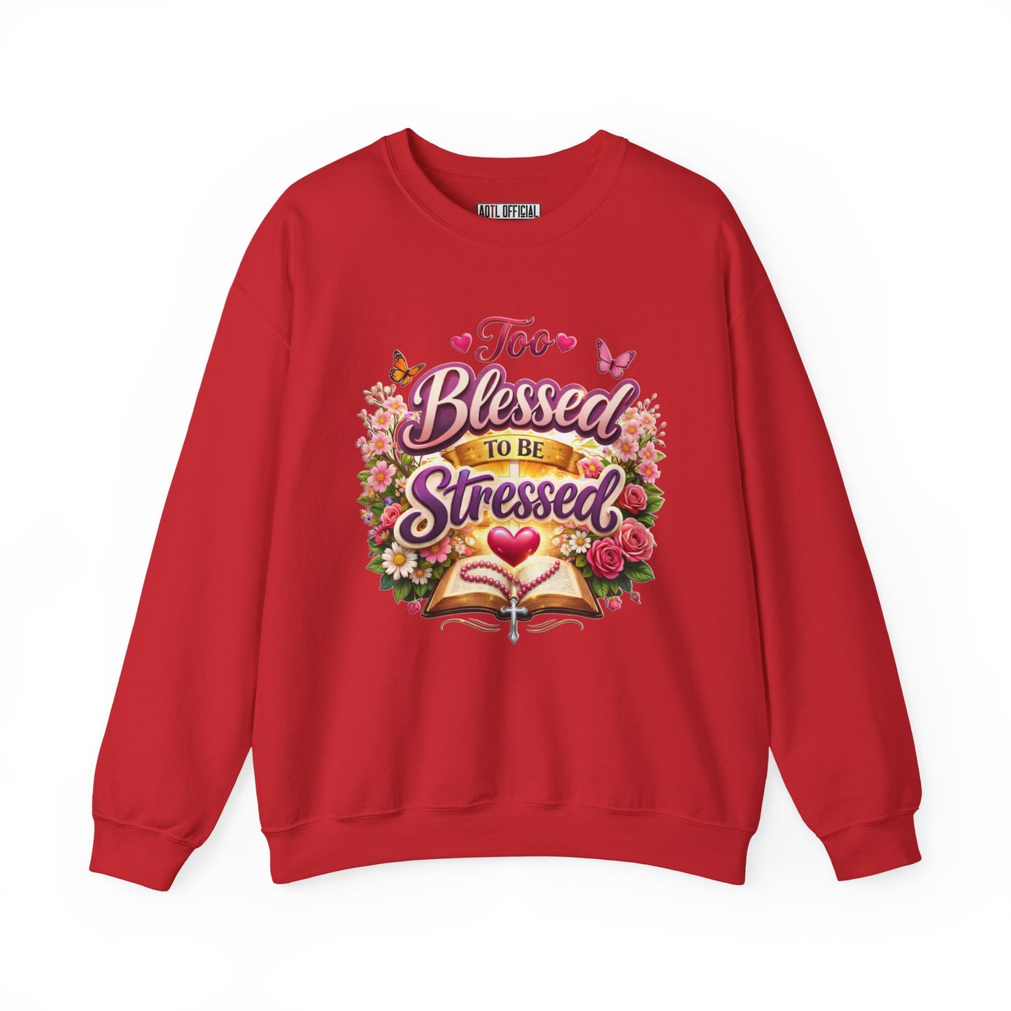 Too Blessed To Be Stressed Nature Edition Unisex Heavy Blend™ Crewneck Sweatshirt