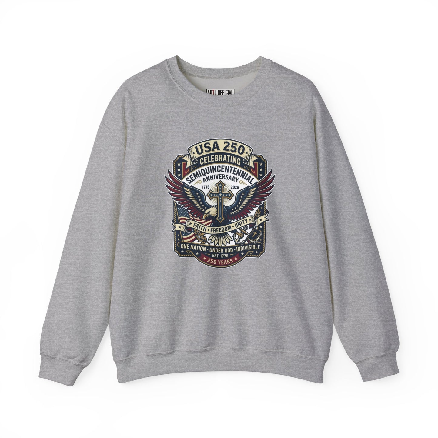 250 year Anniversary One Nation Under God V2 Christian Sweatshirt