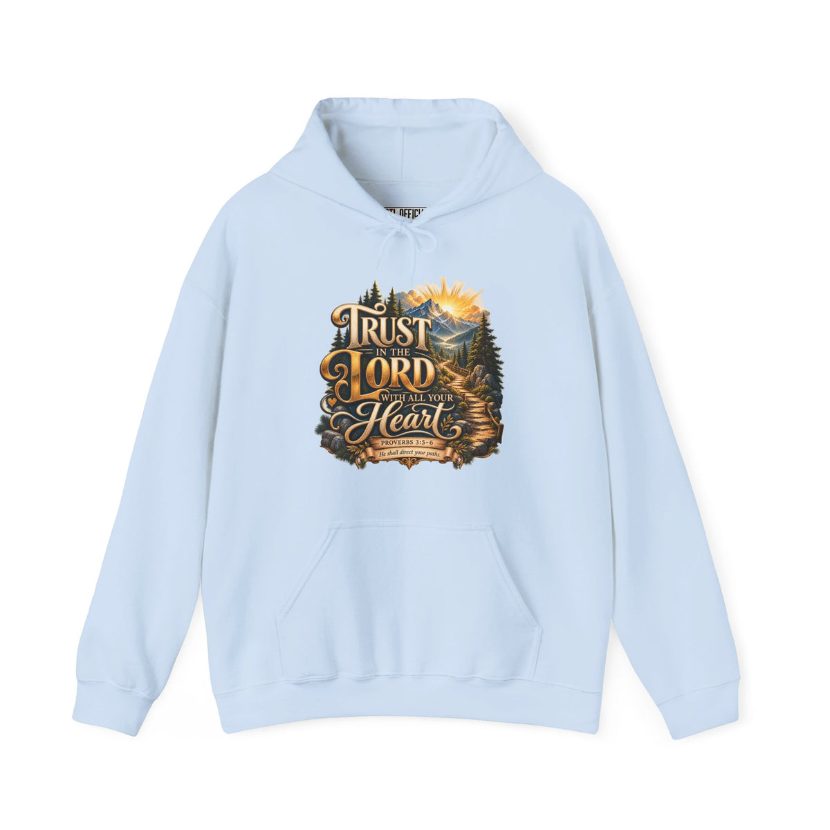 Trust in the Lord With All Your Heart – Proverbs 3:5-6 Mountain Path Design Christian Hoodie