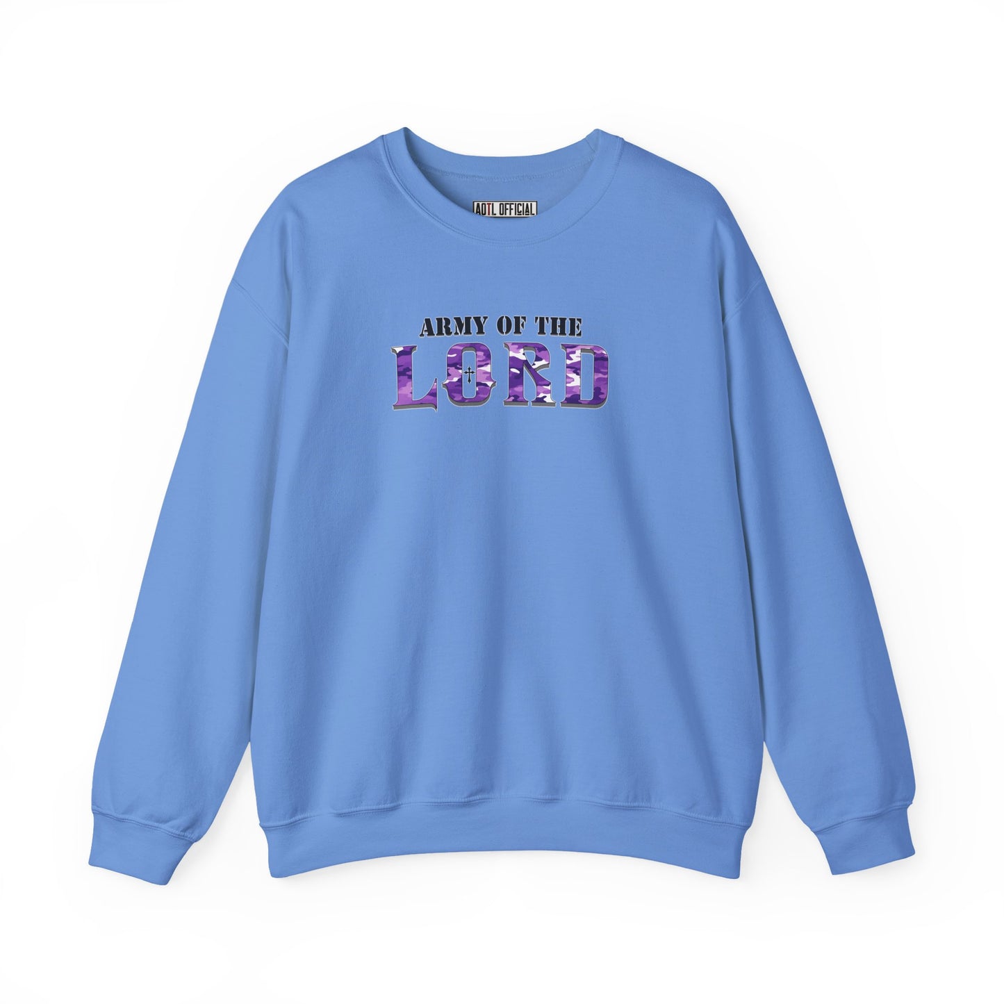 Purple Camo Army of the Lord Unisex Heavy Blend™ Crewneck Sweatshirt