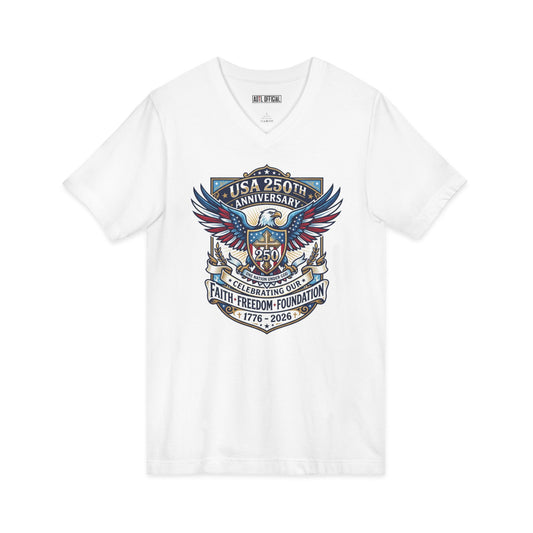 250 Years, One Nation under God  V-Neck Tee