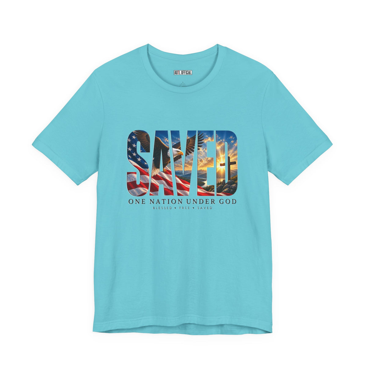 Saved-One Nation Under God Christian T-shirt