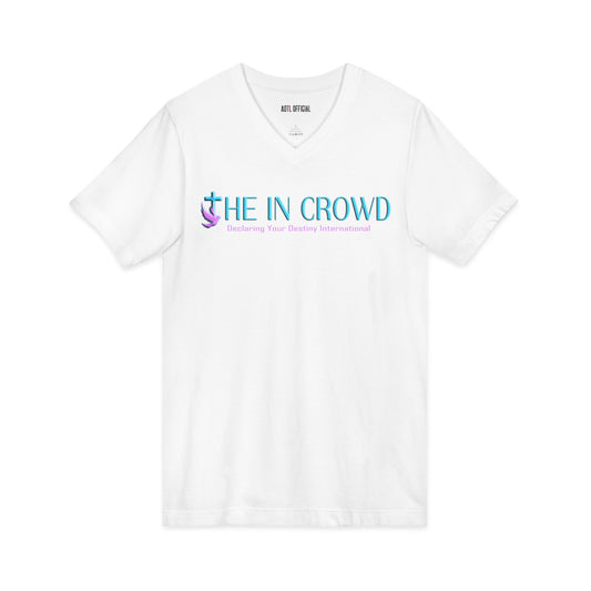 Lilac and Teal  In Crowd V-Neck Tee