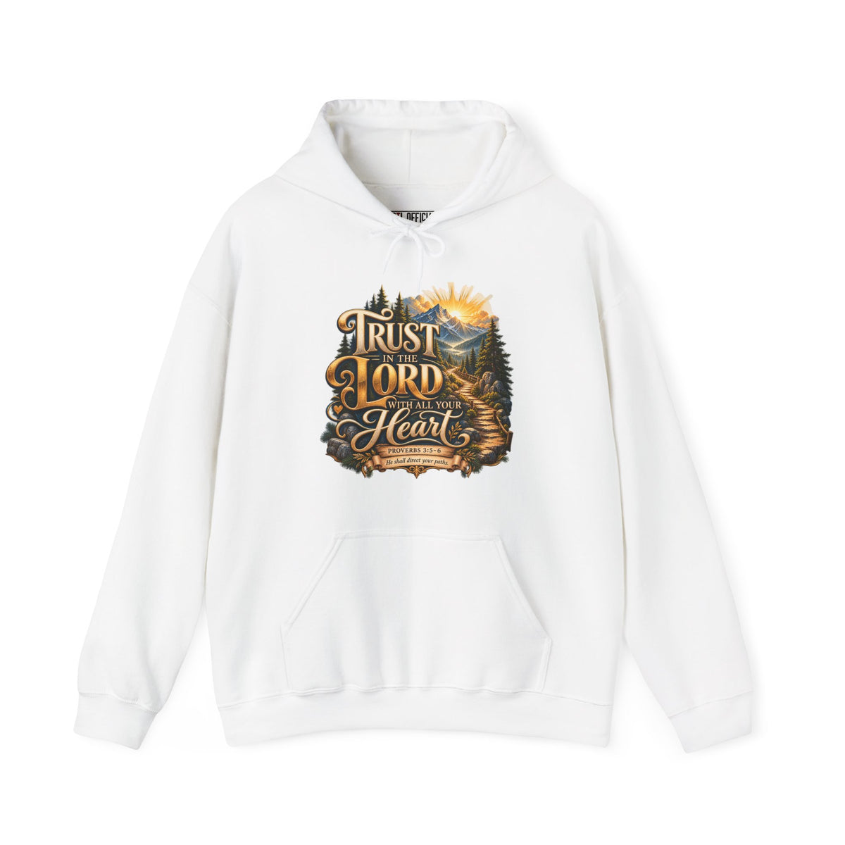 Shop the Trust in the Lord With All Your Heart  Proverbs 3:5-6 Christian Hoodie, inspired by Proverbs 3:5–6.