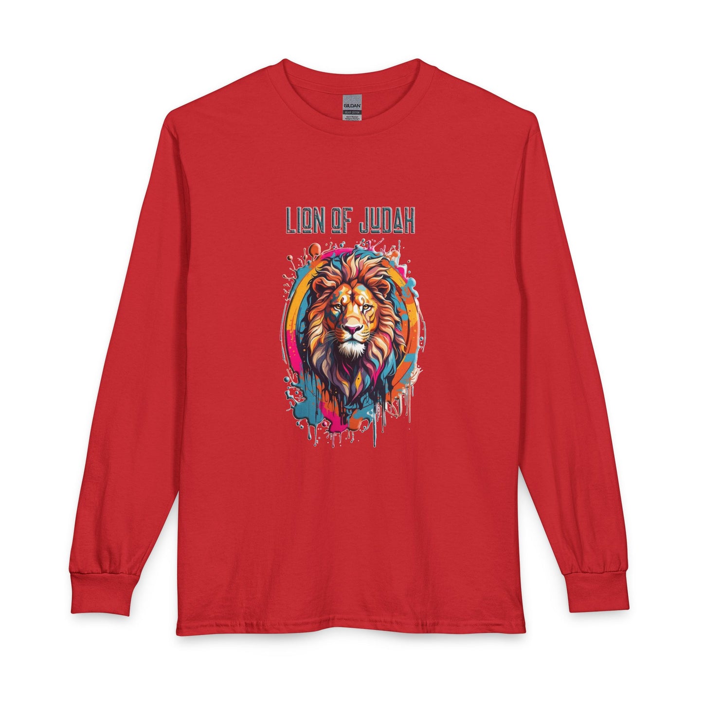 Lion Of Judah Graffiti Drip Christian Long Sleeve Shirt