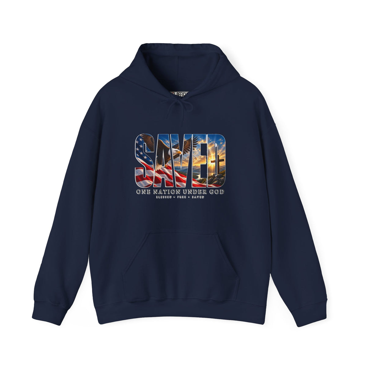 Saved-One Nation Under God Christian Hoodie