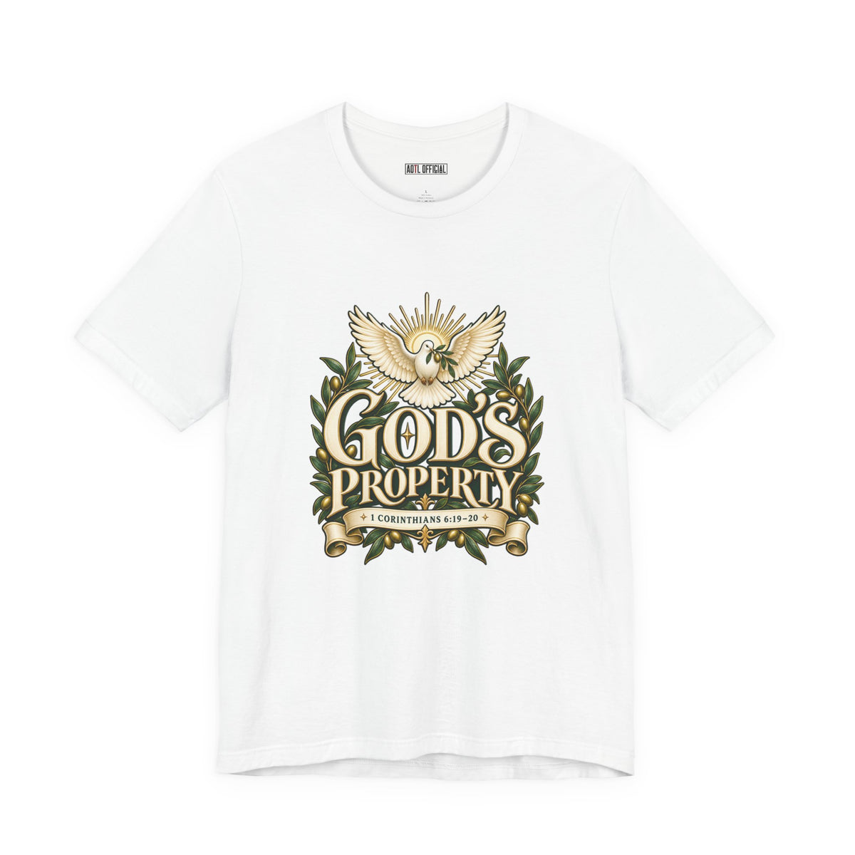 God’s Property — Christian T-shirt Inspired by 1 Corinthians 6:19–20, this design reminds you that you belong to God and are called to honor Him with your life.