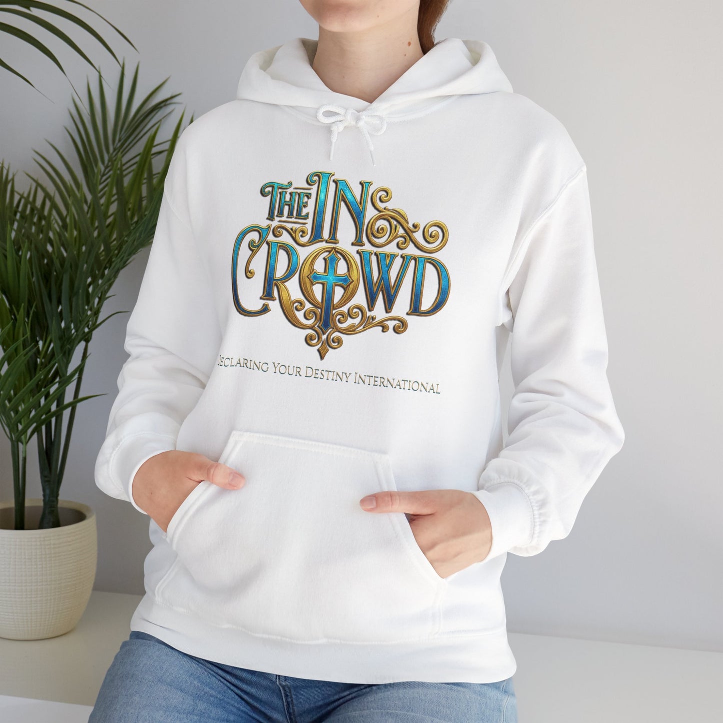 Ornate Blue and Gold The In Crowd DYD Unisex Heavy Blend™ Hooded Sweatshirt