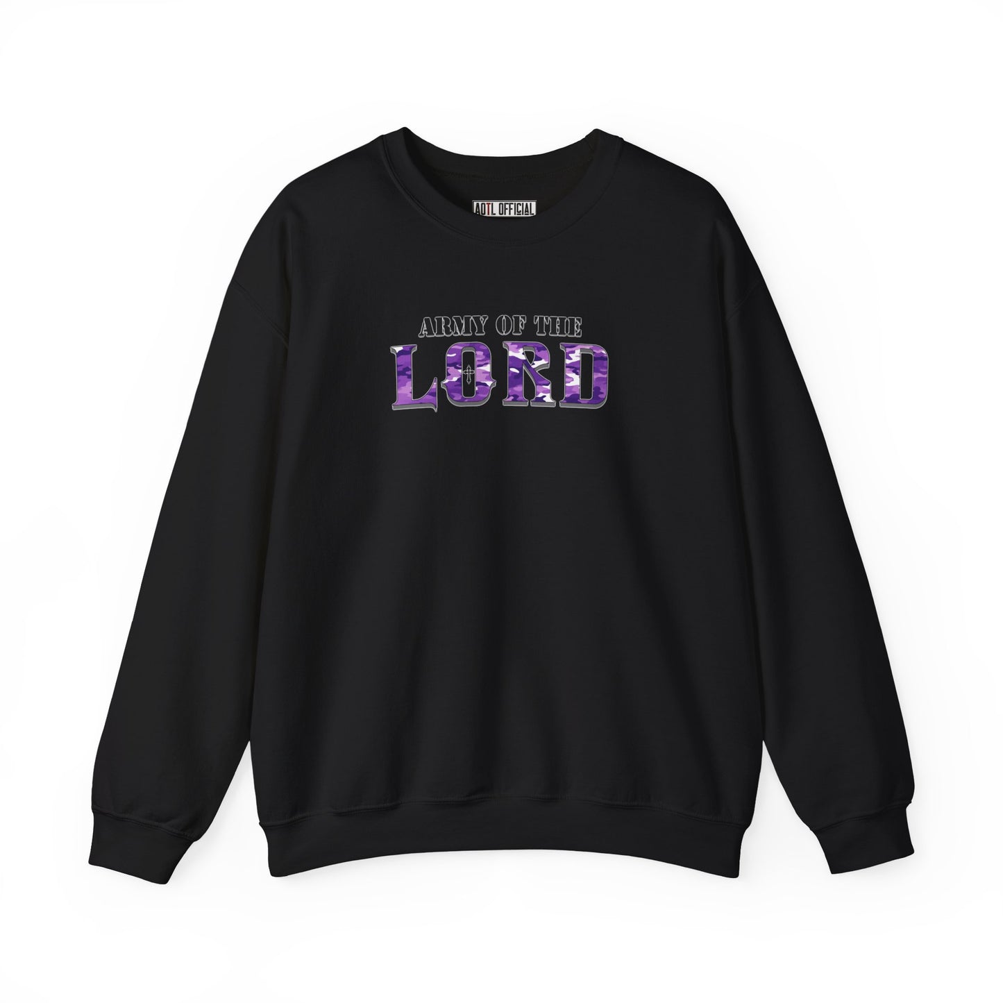 Purple Camo Army of the Lord Unisex Heavy Blend™ Crewneck Sweatshirt