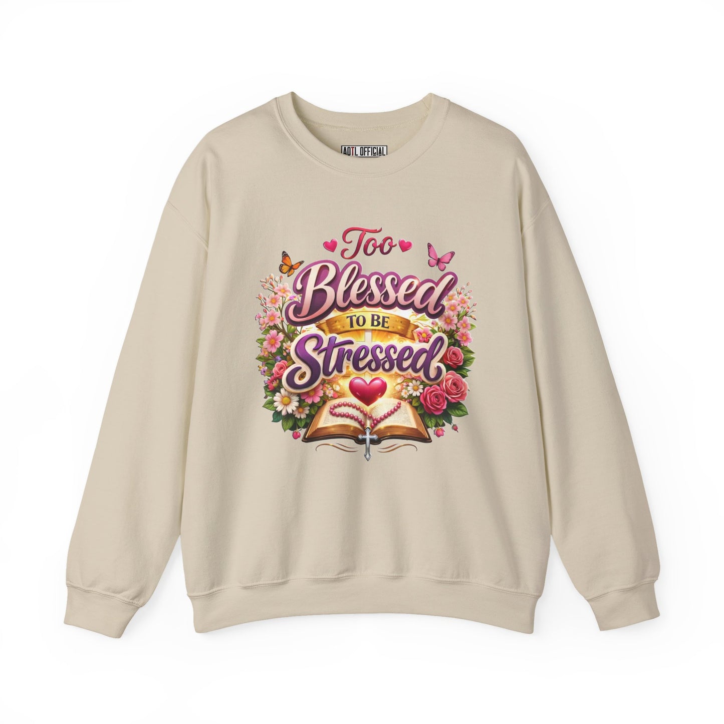 Too Blessed To Be Stressed Nature Edition Unisex Heavy Blend™ Crewneck Sweatshirt