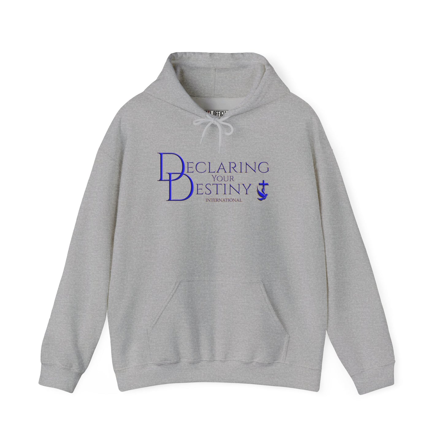 Declaring Your Destiny Blue & Gold logo/ Alpha & Omega Jesu Walking On Water Unisex Heavy Blend™ Hooded Sweatshirt
