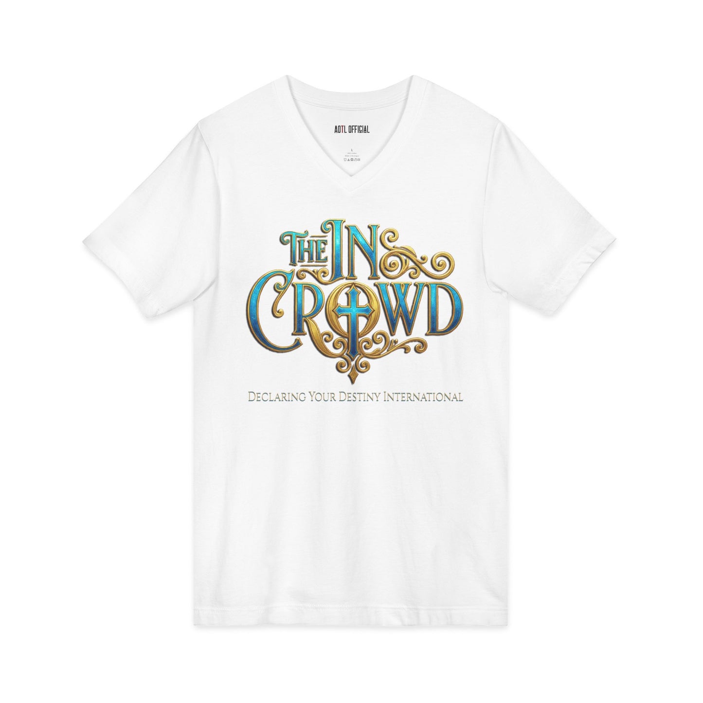 Ornate Blue and Gold The In Crowd DYD  V-Neck Tee