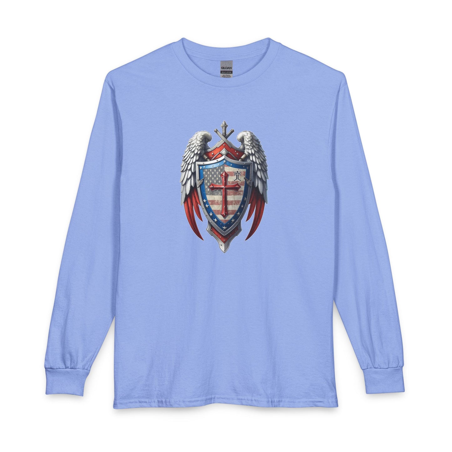 Winged Guardian Christian Patriotic Long Sleeve Shirt