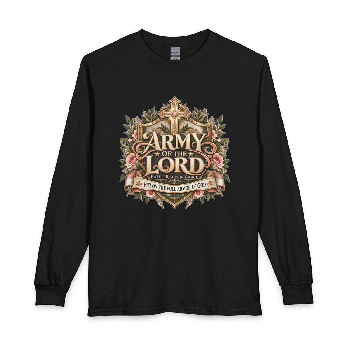 Army of the Lord — Battle Ready in Grace Christian Long Sleeve Shirt