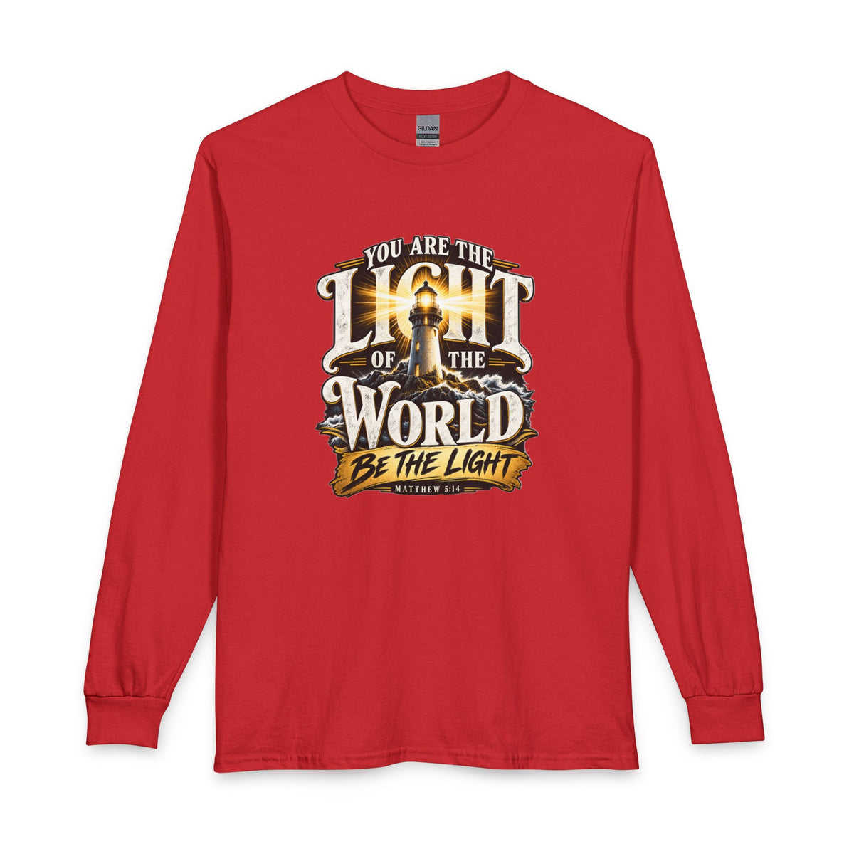You Are the Light of the World – Matthew 5:14 Lighthouse Design Christian Long Sleeve Shirt
