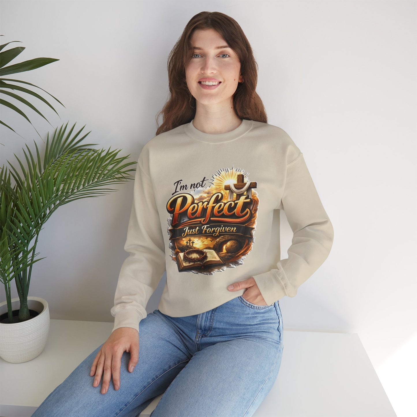 I'm Not Perfect, Just Forgiven  Version 2 Unisex Heavy Blend™ Crewneck Sweatshirt