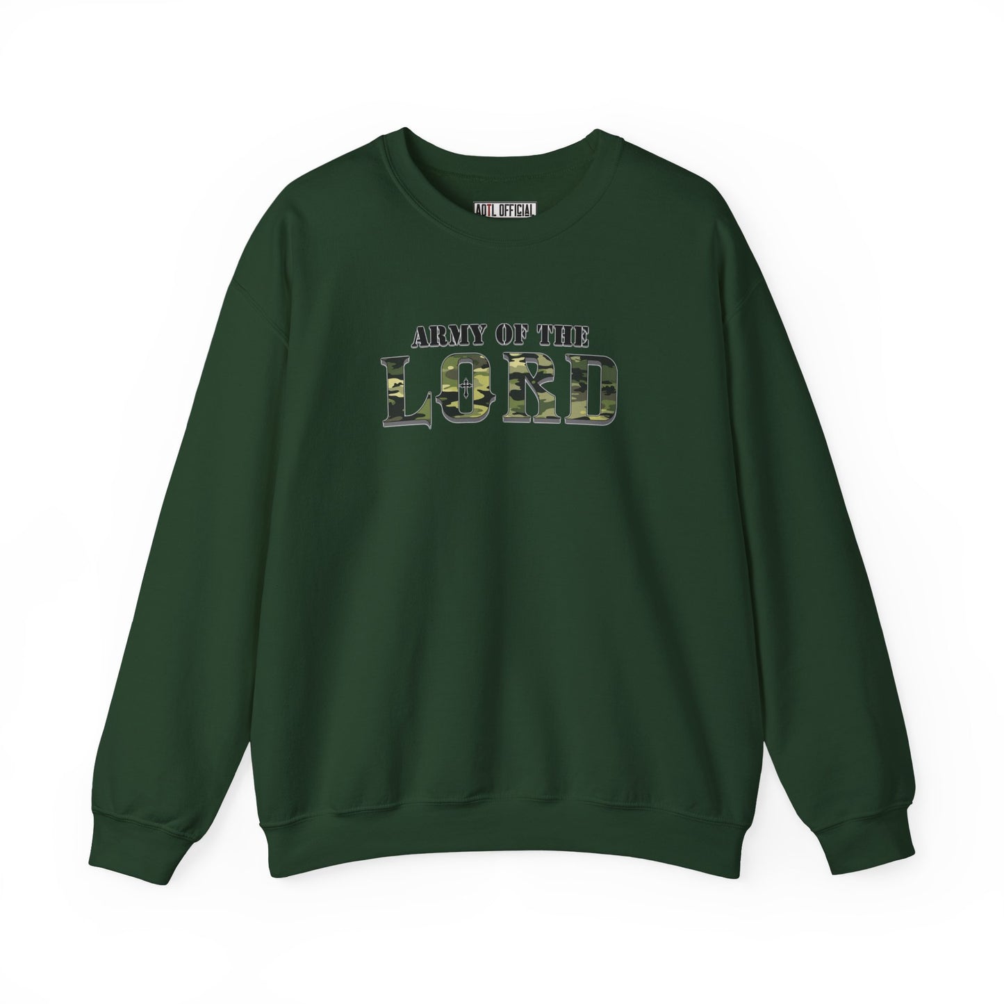 Green Camo Army of the Lord Unisex Heavy Blend™ Crewneck Sweatshirt