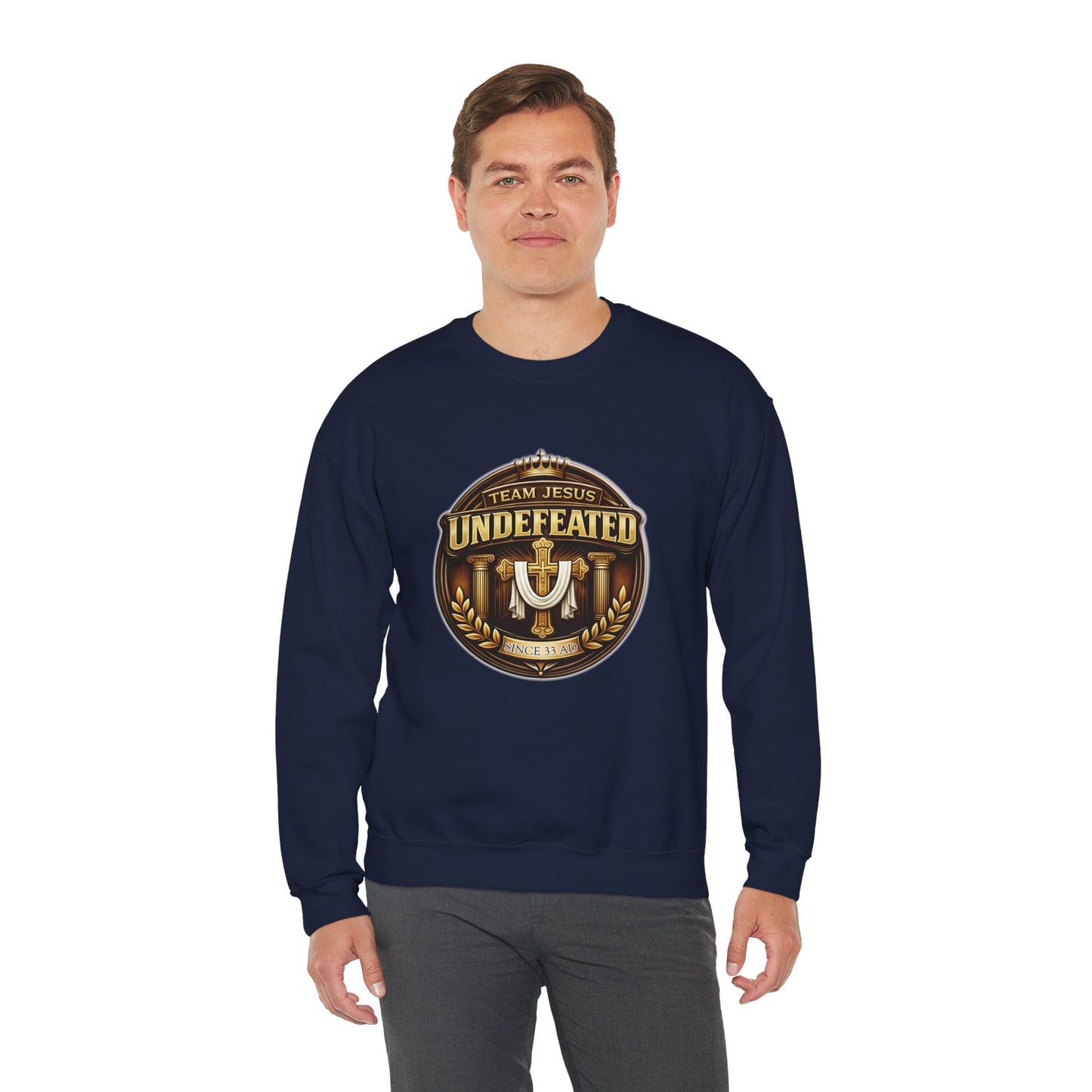 Team Jesus, Undefeated Since 33 AD Heavy Blend™ Crewneck Sweatshirt