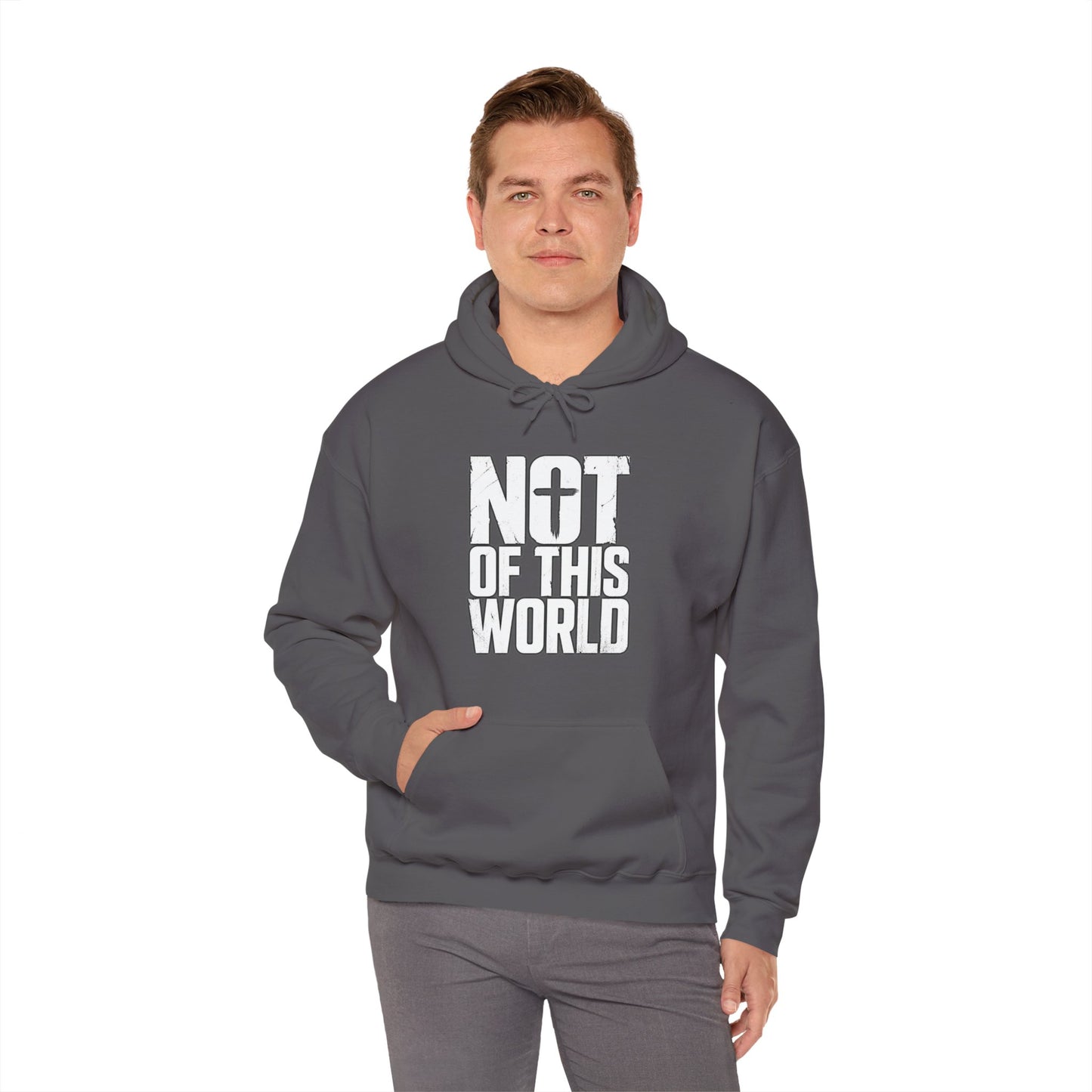 Not Of This World White Text Christian Hoodie