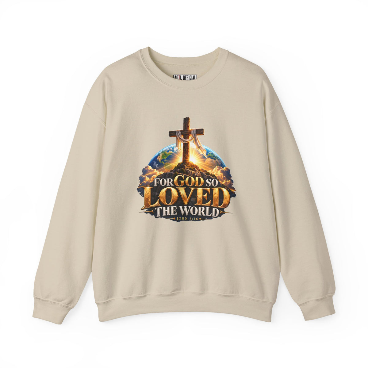 For God So Loved the World – John 3:16 Cross Design Christian  Sweatshirt