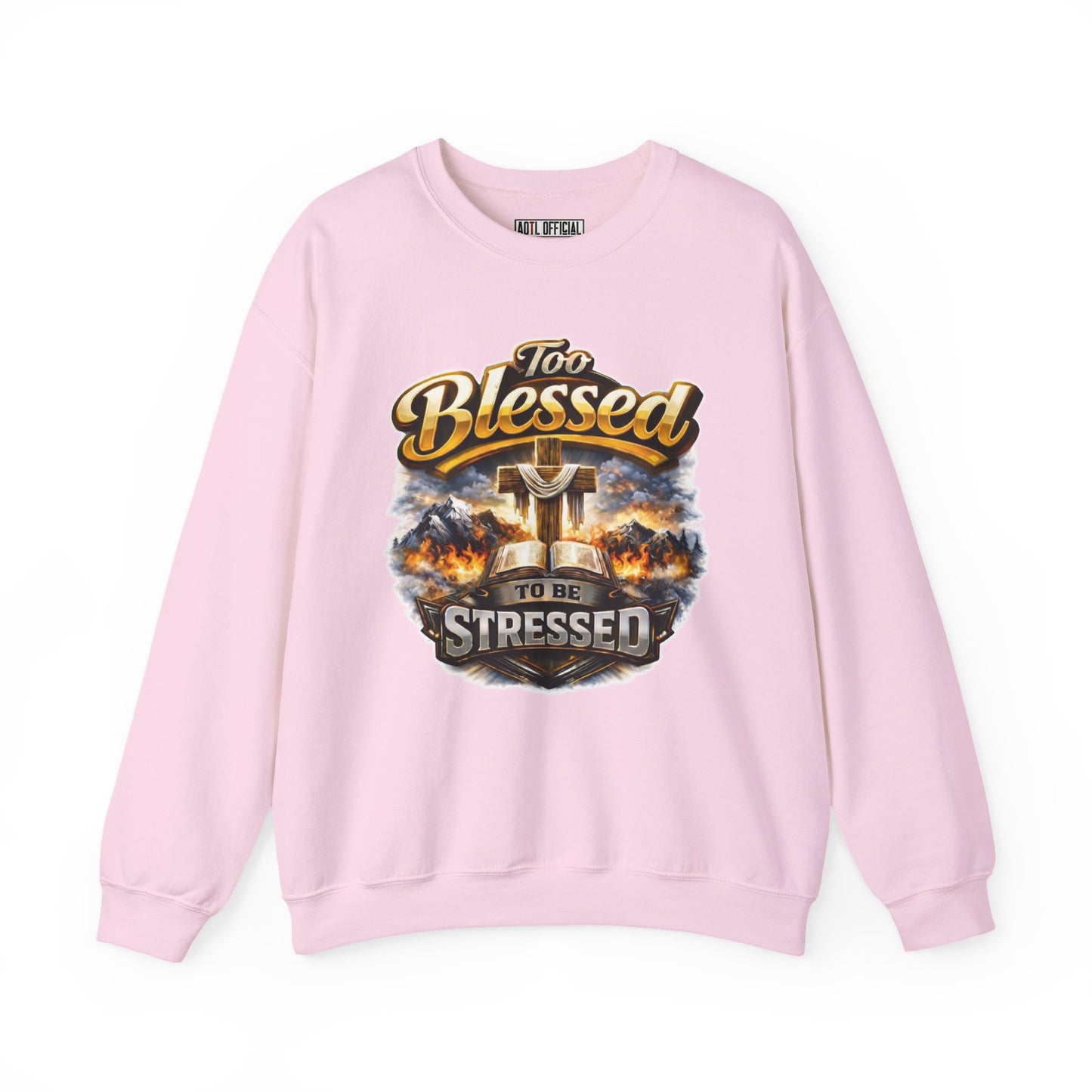 Too Blessed To Be Stressed Unisex Heavy Blend™ Crewneck Sweatshirt