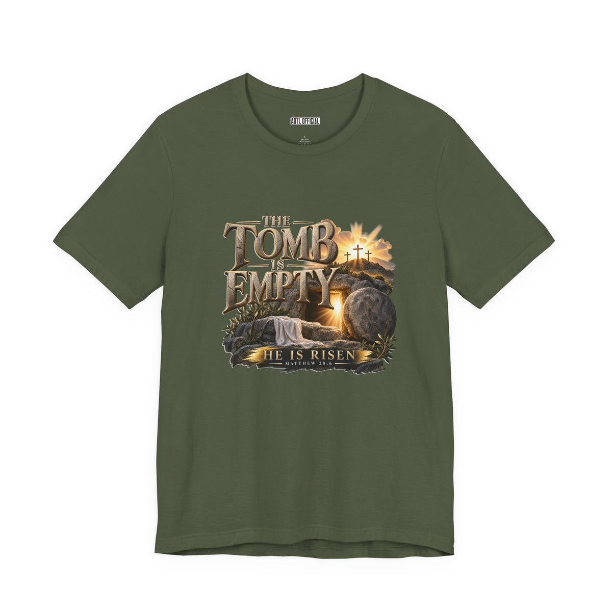 The Tomb Is Empty — Matthew 28:6 Christian T-shirt