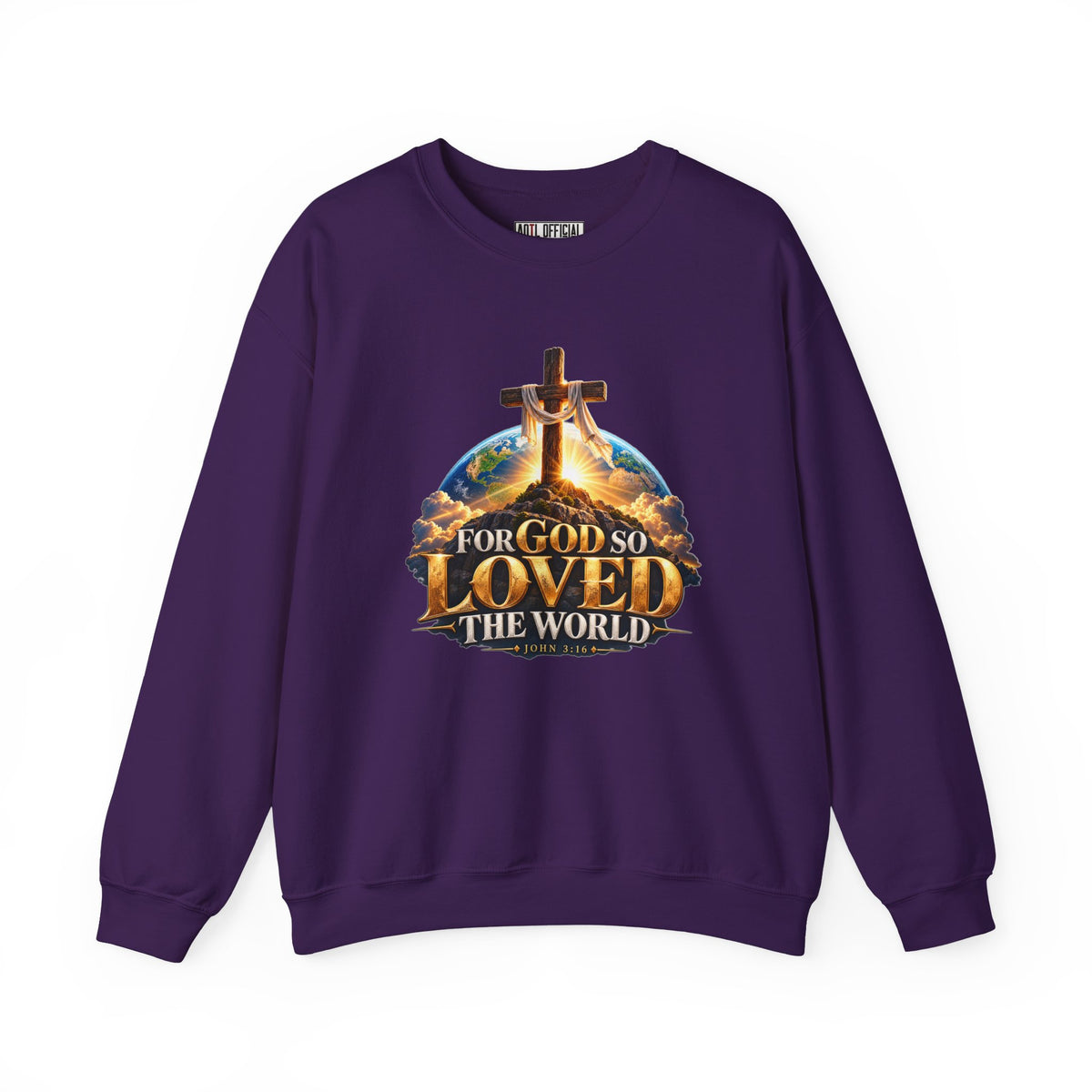 For God So Loved the World – John 3:16 Cross Design Christian  Sweatshirt