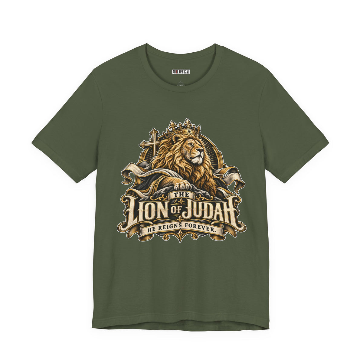 Lion of Judah — He Reigns Forever Christian T-shirt