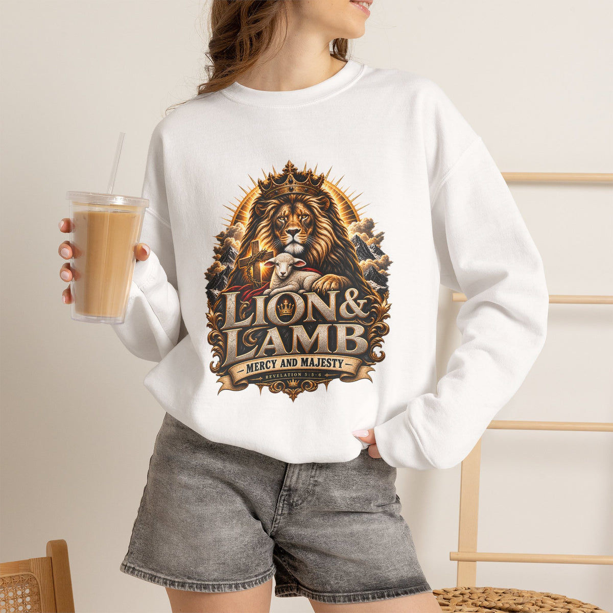 Lion & Lamb – Mercy and Majesty Christian Sweatshirt