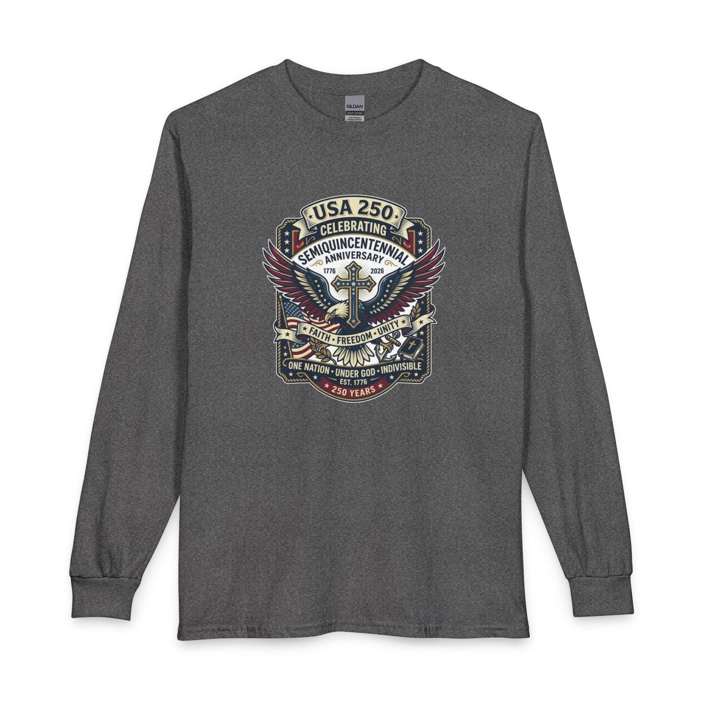 250 year Anniversary One Nation Under God V2  Christian Long Sleeve Shirt