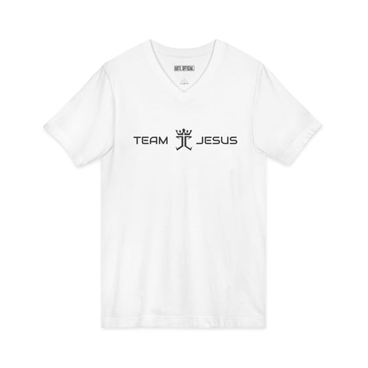 Team Jesus Christian V-neck t-shirt faith-inspired design
