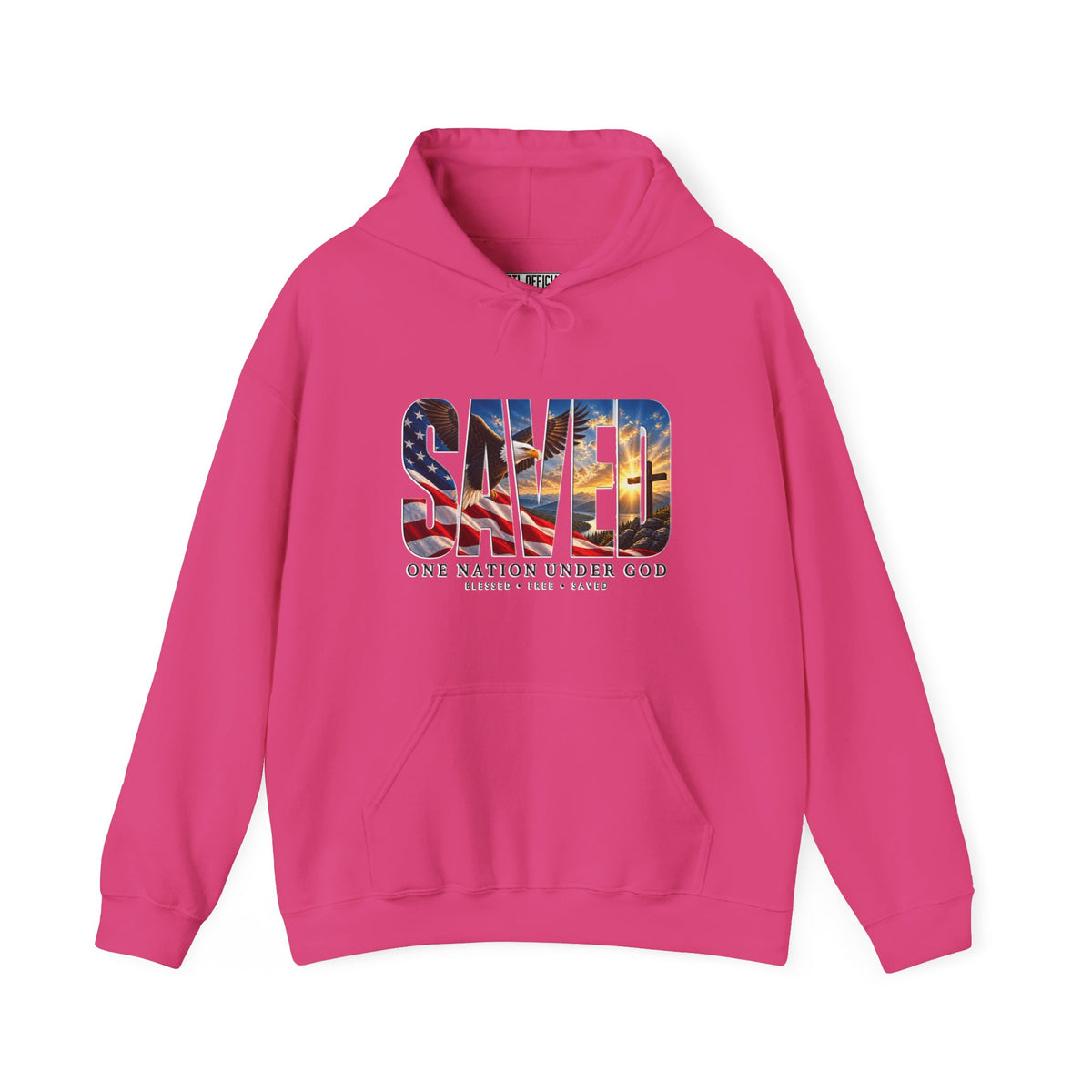 Saved-One Nation Under God Christian Hoodie