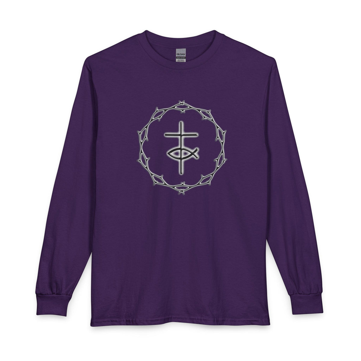 Circle of Thorns & Cross Christian Long Sleeve Shirt