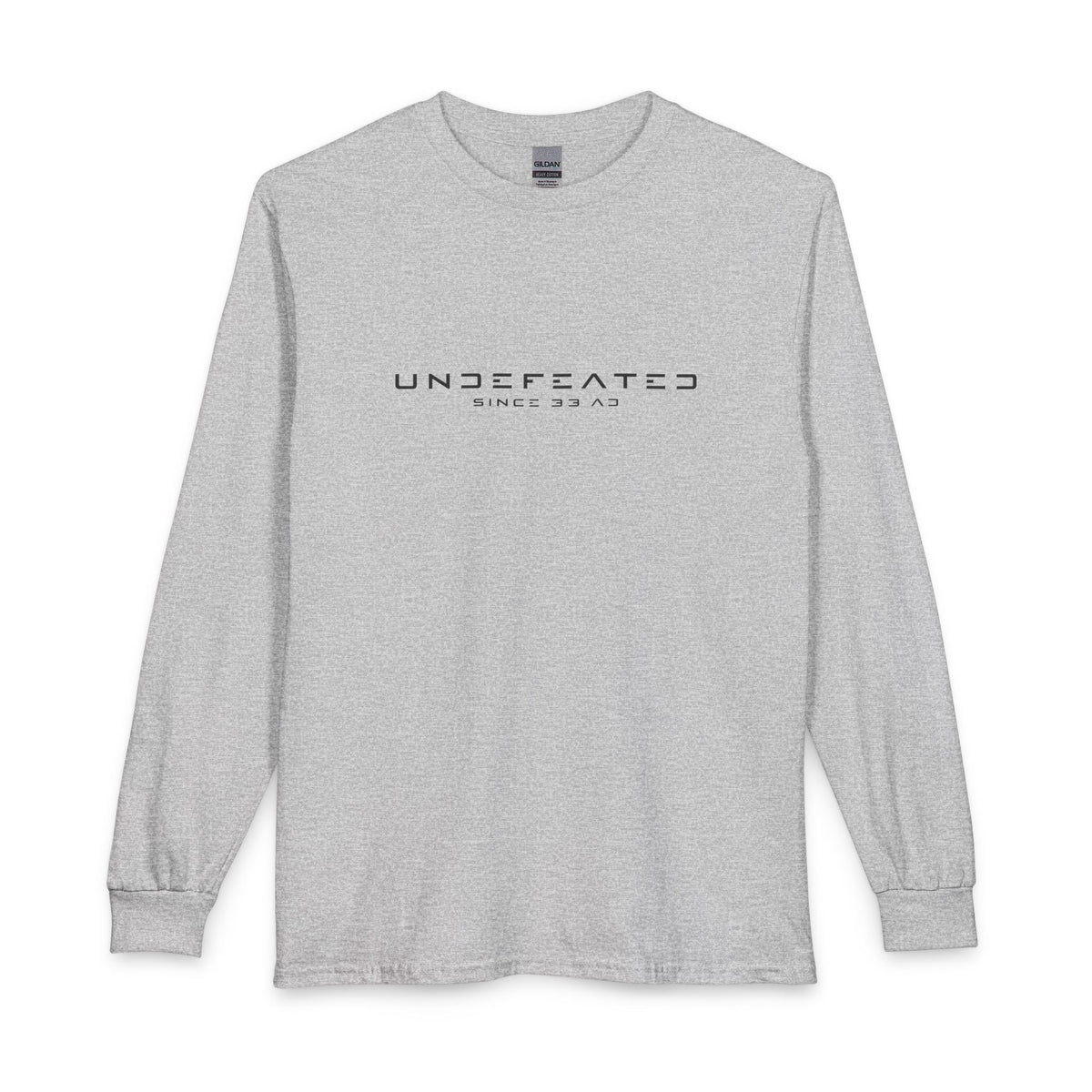 Undefeated Since 33 AD Modern Script Christian Long Sleeve Shirt