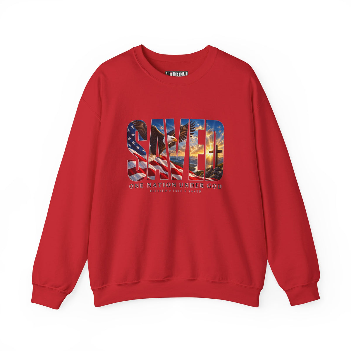 Saved-One Nation Under God Christian Sweatshirt