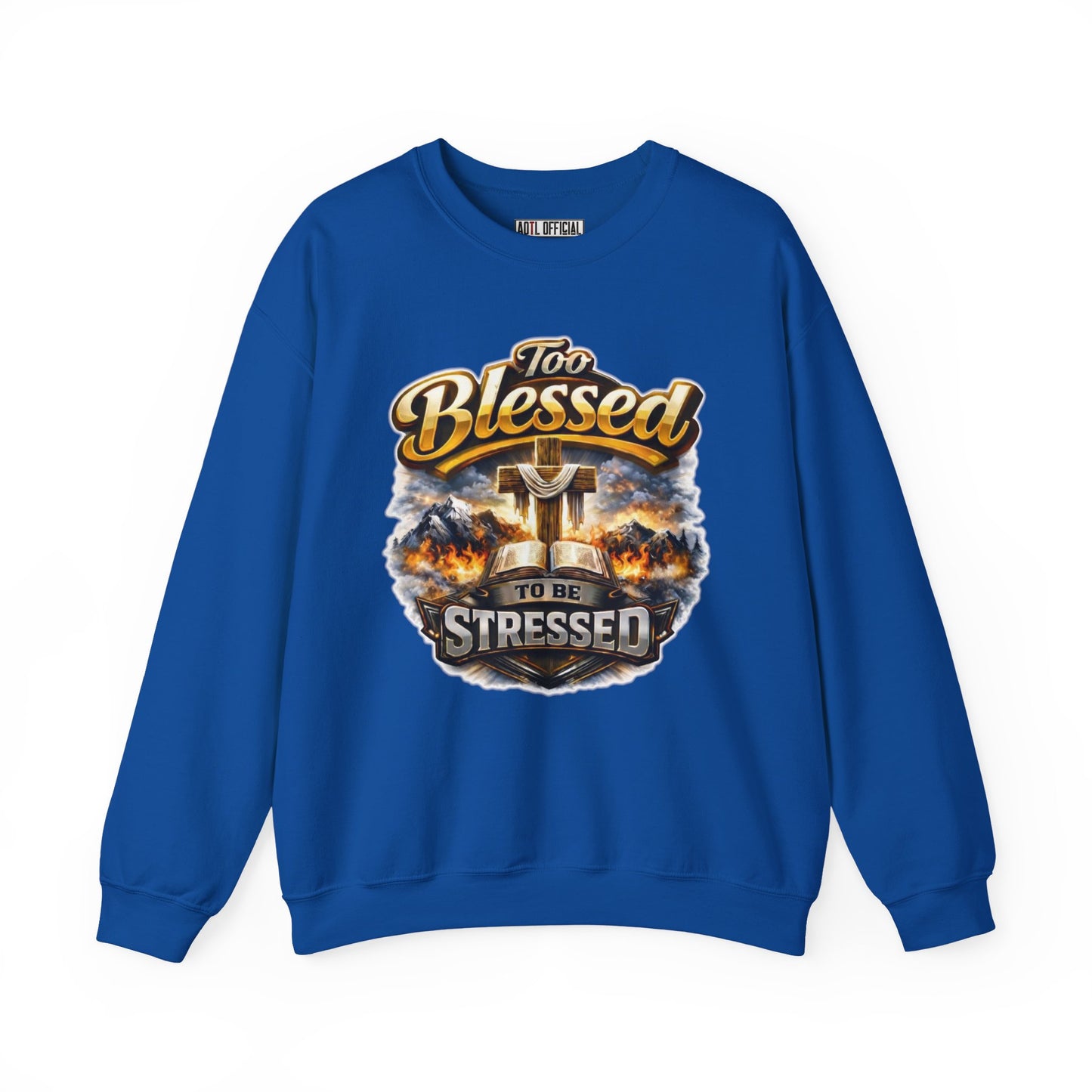 Too Blessed To Be Stressed Unisex Heavy Blend™ Crewneck Sweatshirt