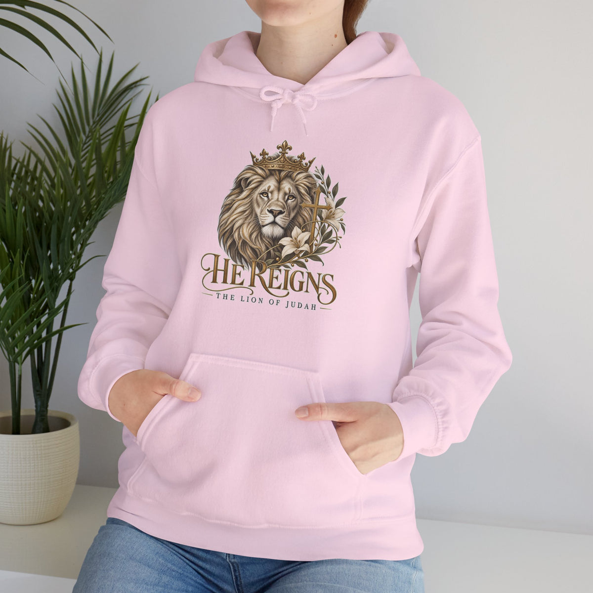 Lion of Judah — He Reigns Christian  Hoodie