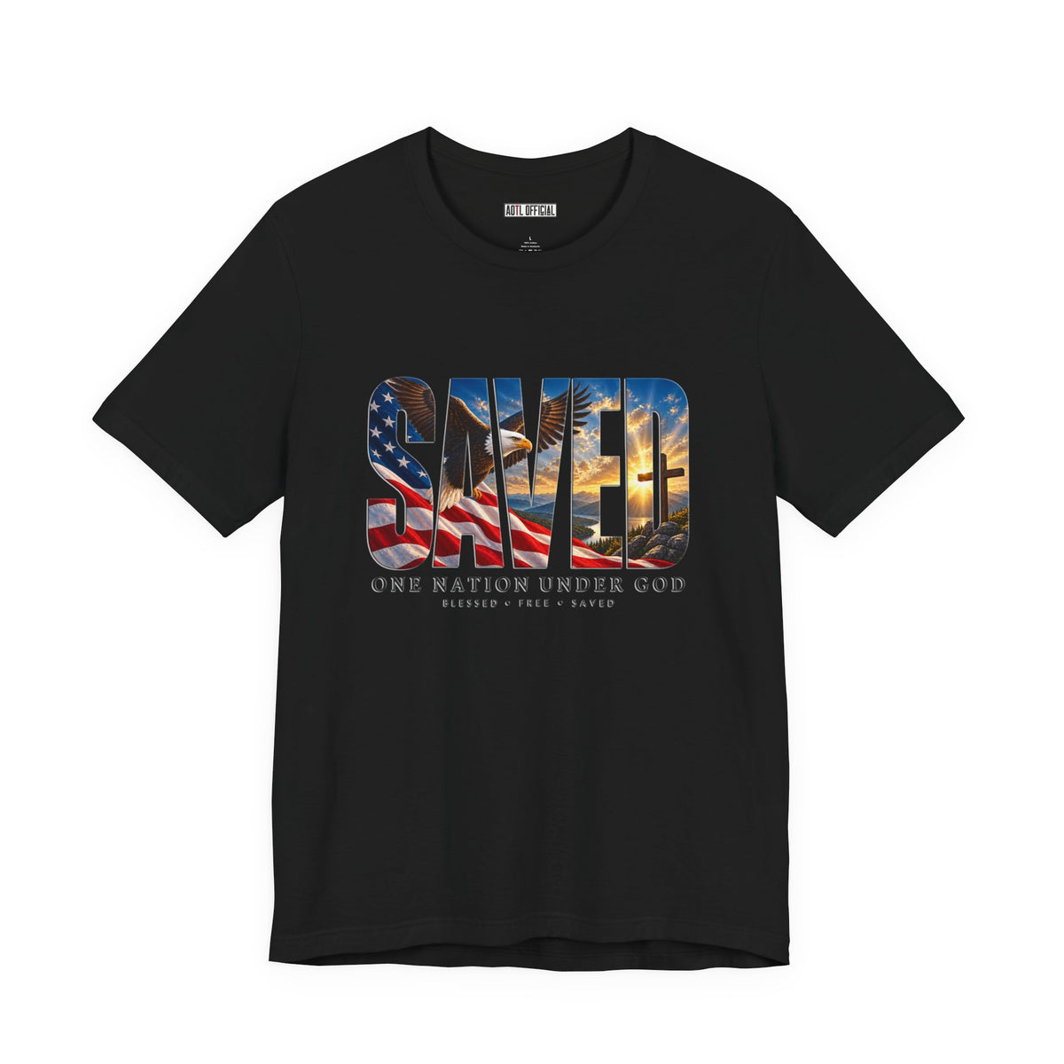 Saved-One Nation Under God Christian T-shirt