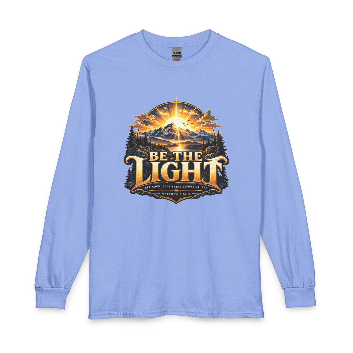 Be the Light – Matthew 5:14-16 Christian Mountain Design Long Sleeve Shirt